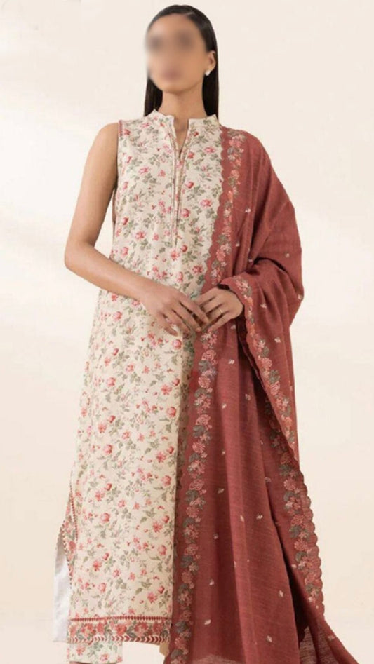 KHAADI 3 PC LAWN PRINTED SUIT