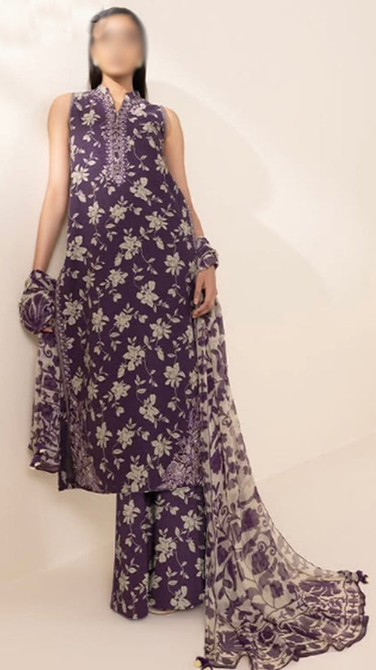 KHAADI 3 PC LAWN PRINTED SUIT