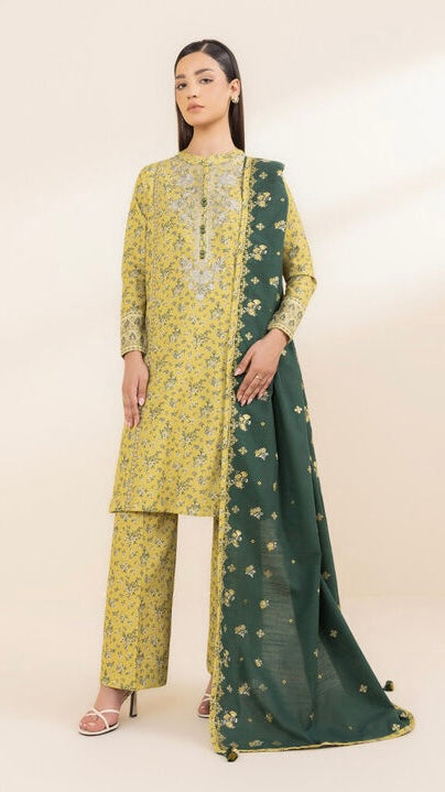 KHAADI 3 PC LAWN PRINTED SUIT