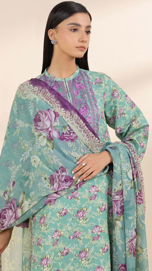 KHAADI 3 PC LAWN PRINTED SUIT